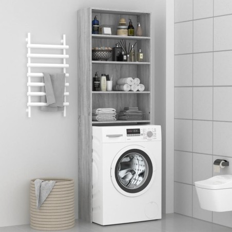 vidaXL Armario de lavadora gris Sonoma 64x24x190 cm