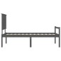 vidaXL Cama personas mayores cabecero madera maciza gris 100x200 cm vidaXL Cama personas mayores cabecero madera maciza gris 100x200 cm