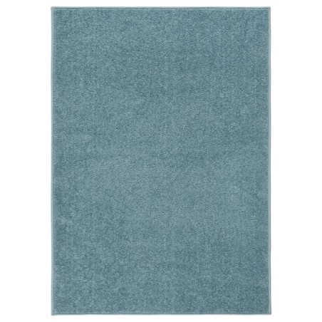 vidaXL Alfombra de pelo corto azul 140x200 cm
