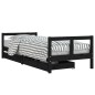 vidaXL Estructura de cama niños con cajones madera pino negro 80x200cm vidaXL Estructura de cama niños con cajones madera pino negro 80x200cm