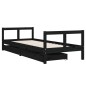 vidaXL Estructura de cama niños con cajones madera pino negro 80x200cm vidaXL Estructura de cama niños con cajones madera pino negro 80x200cm