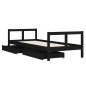 vidaXL Estructura de cama niños con cajones madera pino negro 80x200cm vidaXL Estructura de cama niños con cajones madera pino negro 80x200cm
