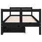 vidaXL Estructura de cama niños con cajones madera pino negro 80x200cm vidaXL Estructura de cama niños con cajones madera pino negro 80x200cm