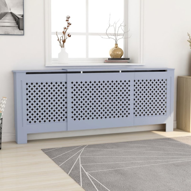 vidaXL Cubierta para radiador MDF gris 205 cm vidaXL Cubierta para radiador MDF gris 205 cm