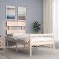 vidaXL Cama para personas mayores con cabecero madera maciza vidaXL Cama para personas mayores con cabecero madera maciza