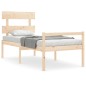 vidaXL Cama para personas mayores con cabecero madera maciza vidaXL Cama para personas mayores con cabecero madera maciza
