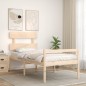 vidaXL Cama para personas mayores con cabecero madera maciza vidaXL Cama para personas mayores con cabecero madera maciza