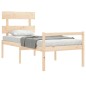 vidaXL Cama para personas mayores con cabecero madera maciza vidaXL Cama para personas mayores con cabecero madera maciza