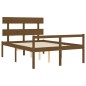 vidaXL Cama personas mayores cabecero madera marrón miel 120x200 cm vidaXL Cama personas mayores cabecero madera marrón miel 120x200 cm