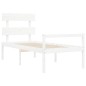 vidaXL Cama personas mayores cabecero madera maciza blanco 100x200 cm