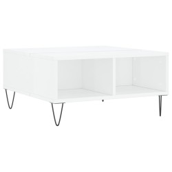 vidaXL Mesa de centro madera de ingeniería blanco brillo 60x60x30 cm