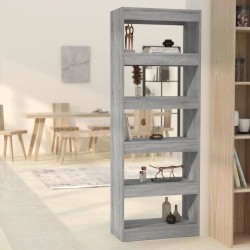 vidaXL Estantería/divisor madera ingeniería gris Sonoma 60x30x166 cm