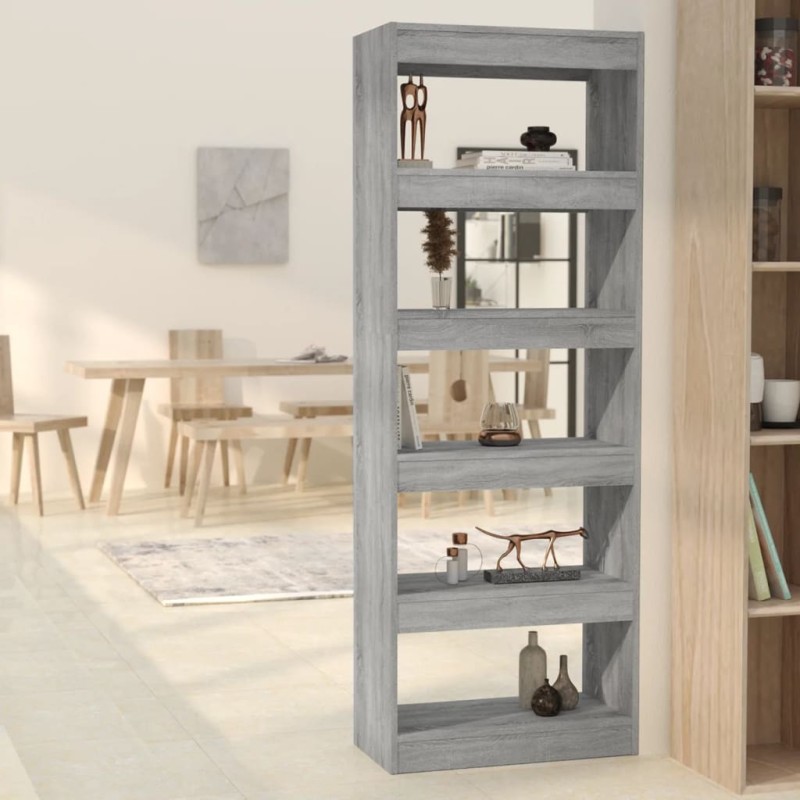 vidaXL Estantería/divisor madera ingeniería gris Sonoma 60x30x166 cm vidaXL Estantería/divisor madera ingeniería gris Sonoma 60x30x166 cm