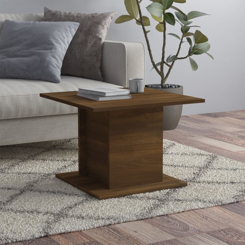 vidaXL Mesa de centro madera ingeniería marrón roble 55,5x55,5x40 cm vidaXL Mesa de centro madera ingeniería marrón roble 55,5x55,5x40 cm