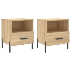 vidaXL Mesita noche 2 uds madera ingeniería roble Sonoma 40x35x47,5 cm