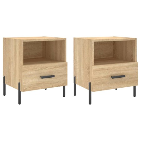 vidaXL Mesita noche 2 uds madera ingeniería roble Sonoma 40x35x47,5 cm