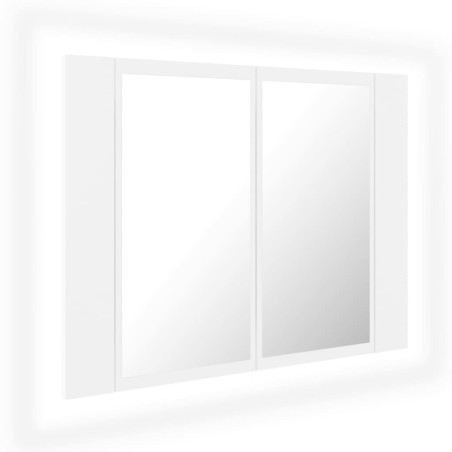 vidaXL Armario espejo de baño con luz LED acrílico blanco 60x12x45 cm