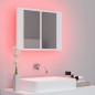 vidaXL Armario espejo de baño con luz LED acrílico blanco 60x12x45 cm vidaXL Armario espejo de baño con luz LED acrílico blanco 60x12x45 cm