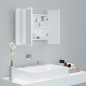 vidaXL Armario espejo de baño con luz LED acrílico blanco 60x12x45 cm vidaXL Armario espejo de baño con luz LED acrílico blanco 60x12x45 cm