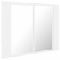 vidaXL Armario espejo de baño con luz LED acrílico blanco 60x12x45 cm vidaXL Armario espejo de baño con luz LED acrílico blanco 60x12x45 cm