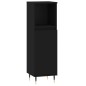 vidaXL Juego de muebles de baño 3 pzas madera contrachapada negro