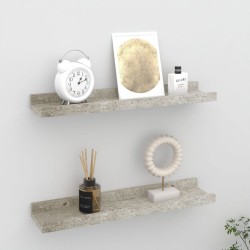 vidaXL Estantes de pared 2 unidades gris hormigón 40x9x3 cm