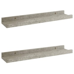 vidaXL Estantes de pared 2 unidades gris hormigón 40x9x3 cm
