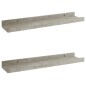 vidaXL Estantes de pared 2 unidades gris hormigón 40x9x3 cm vidaXL Estantes de pared 2 unidades gris hormigón 40x9x3 cm