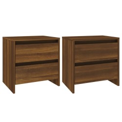 vidaXL Mesitas noche 2 uds madera ingeniería marrón 45x34,5x44,5 cm