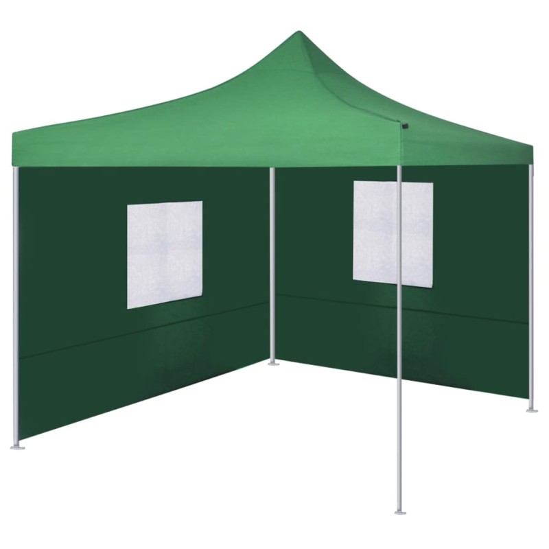 vidaXL Cenador plegable con 2 paredes verde 3x3 m