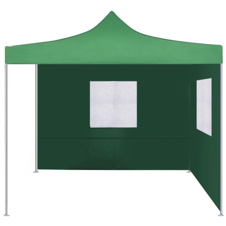 vidaXL Cenador plegable con 2 paredes verde 3x3 m