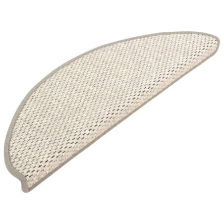 vidaXL Alfombrilla autoadhesiva escalera sisal 15 uds beige 65x21x4 cm
