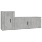 vidaXL Set de muebles de TV 2 pzas madera contrachapada gris hormigón