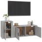 vidaXL Set de muebles de TV 2 pzas madera contrachapada gris hormigón