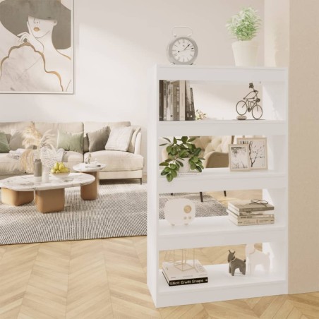 vidaXL Estantería/divisor madera de ingeniería blanco 80x30x135 cm