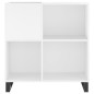 vidaXL Mueble discos madera contrachapada blanco brillo 84,5x38x89 cm vidaXL Mueble discos madera contrachapada blanco brillo 84,5x38x89 cm
