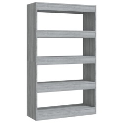 vidaXL Estantería/divisor madera ingeniería gris Sonoma 80x30x135 cm