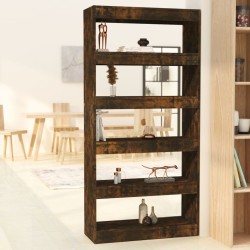 vidaXL Estantería/divisor madera ingeniería roble ahumado 80x30x166 cm