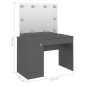 vidaXL Tocador de maquillaje con luces LED MDF gris 110x55x145 cm vidaXL Tocador de maquillaje con luces LED MDF gris 110x55x145 cm