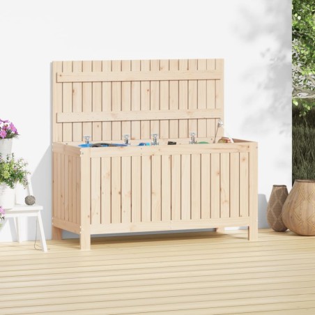 vidaXL Caja de almacenaje jardín madera maciza de pino 115x49x60 cm