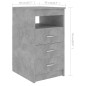 vidaXL Escritorio de madera de ingeniería gris hormigón 140x50x76 cm
