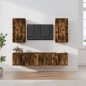 vidaXL Set de muebles de TV 5 pzas madera contrachapada roble ahumado