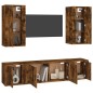 vidaXL Set de muebles de TV 5 pzas madera contrachapada roble ahumado