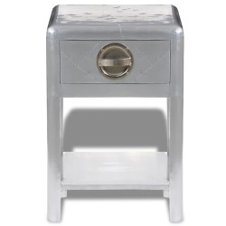 vidaXL Mesita de estilo aviador con 1 cajón vintage 