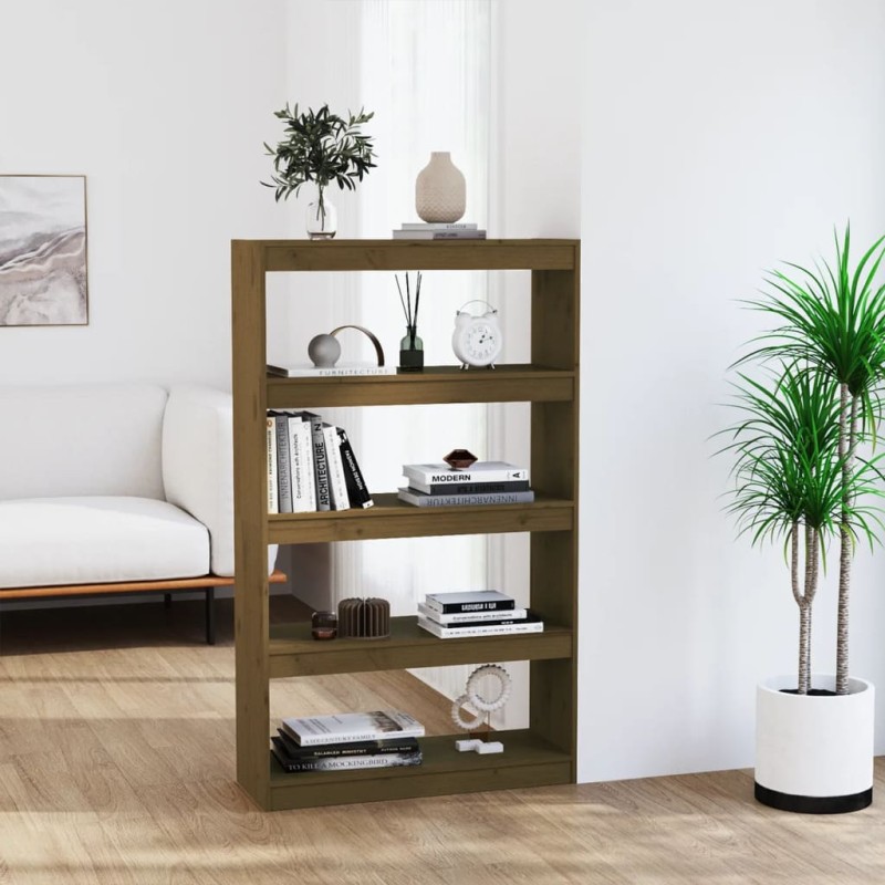 vidaXL Estantería/divisor de espacios pino marrón miel 80x30x135,5 cm vidaXL Estantería/divisor de espacios pino marrón miel 80x30x135,5 cm