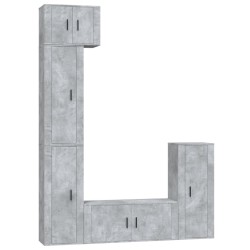 vidaXL Set de muebles de TV 5 pzas madera contrachapada gris hormigón