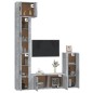 vidaXL Set de muebles de TV 5 pzas madera contrachapada gris hormigón