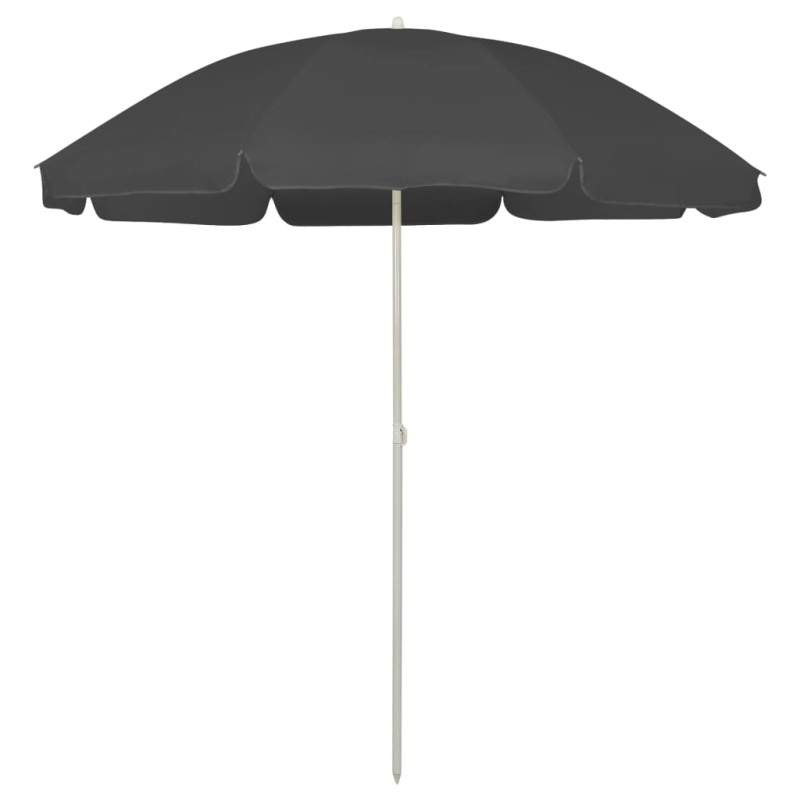 vidaXL Sombrilla de playa gris antracita 240 cm vidaXL Sombrilla de playa gris antracita 240 cm