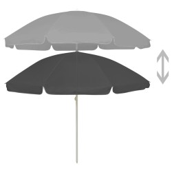 vidaXL Sombrilla de playa gris antracita 240 cm