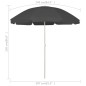 vidaXL Sombrilla de playa gris antracita 240 cm vidaXL Sombrilla de playa gris antracita 240 cm